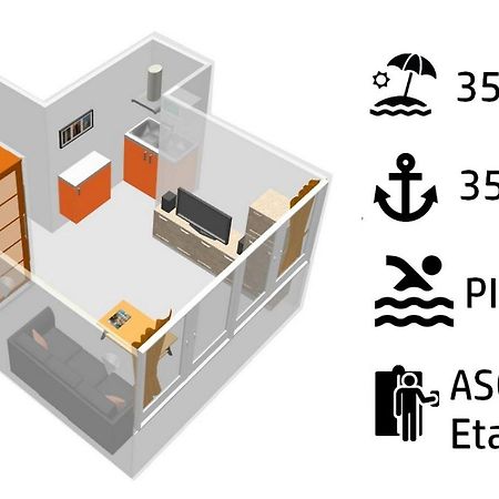 Studio Proche Port Et Plages, Piscine Йер Экстерьер фото